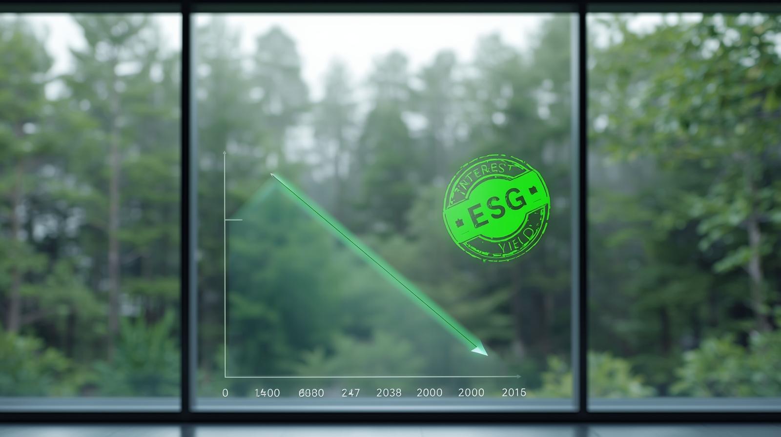 Dashboard de um CFO cruzando métricas ESG auditadas por satélite com a redução da taxa de juros global
