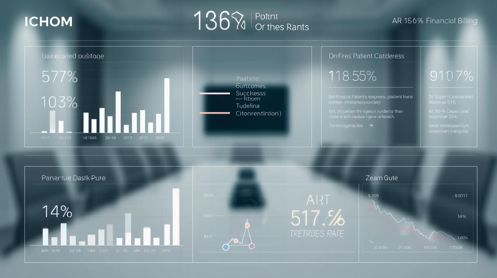 Interface limpa de métricas ICHOM correlacionadas ao desempenho financeiro do prestador de saúde